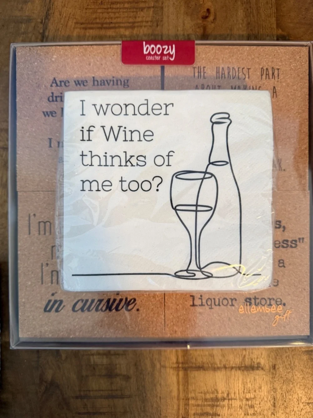 Coaster Cocktail Napkin Gift Set NWT